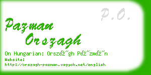 pazman orszagh business card